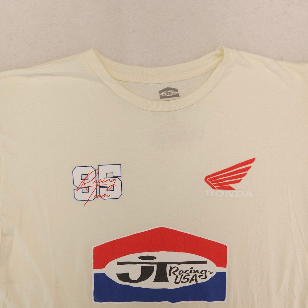 Honda JT Racing USA Crew Neck Graphic Short Sleeve T Shirt Mens Size L White